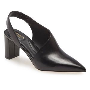 Cole Haan Vania Half D'Orsay Pump (Women). 

Size: 8B
Color: Black leather
